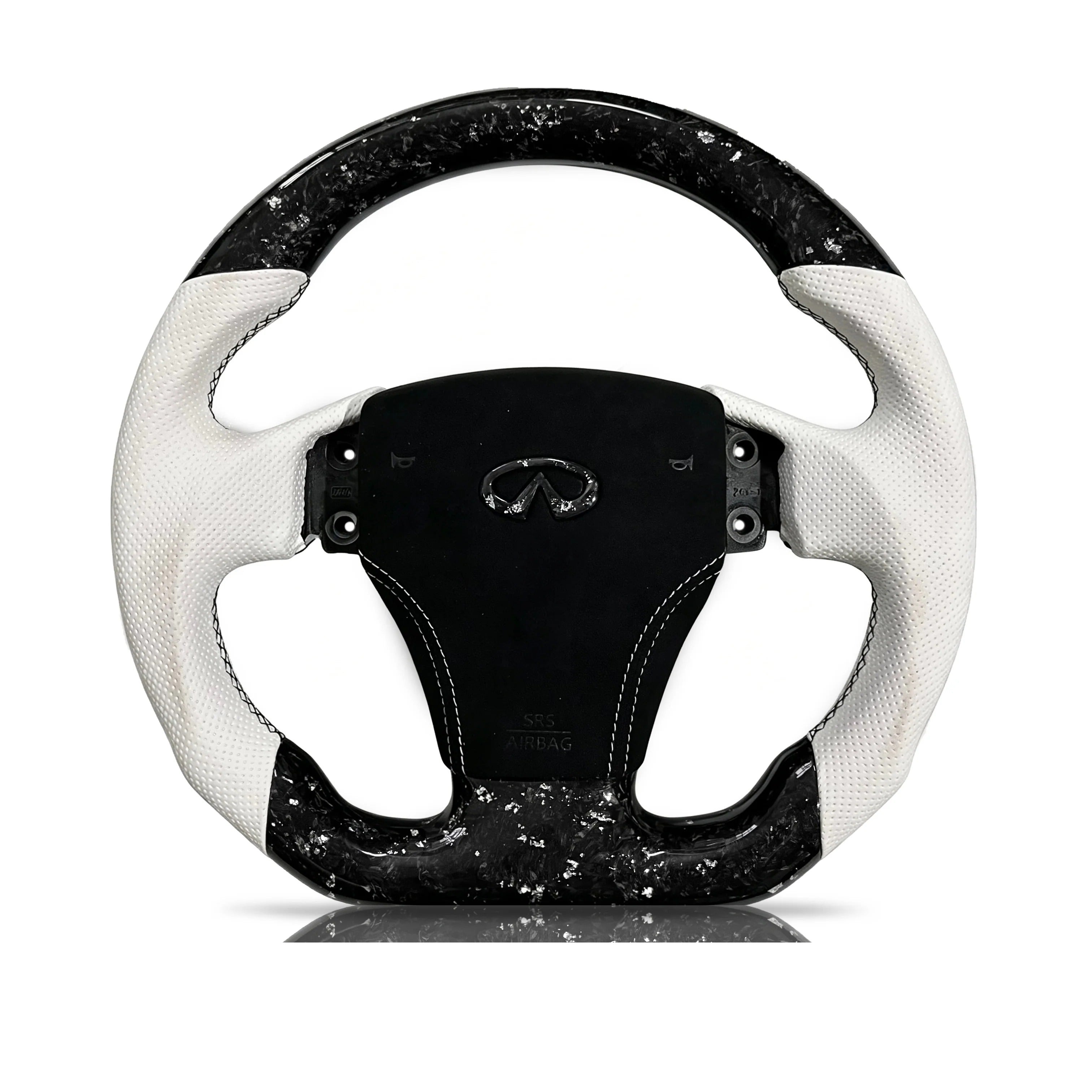 Steering wheel on a clean white background