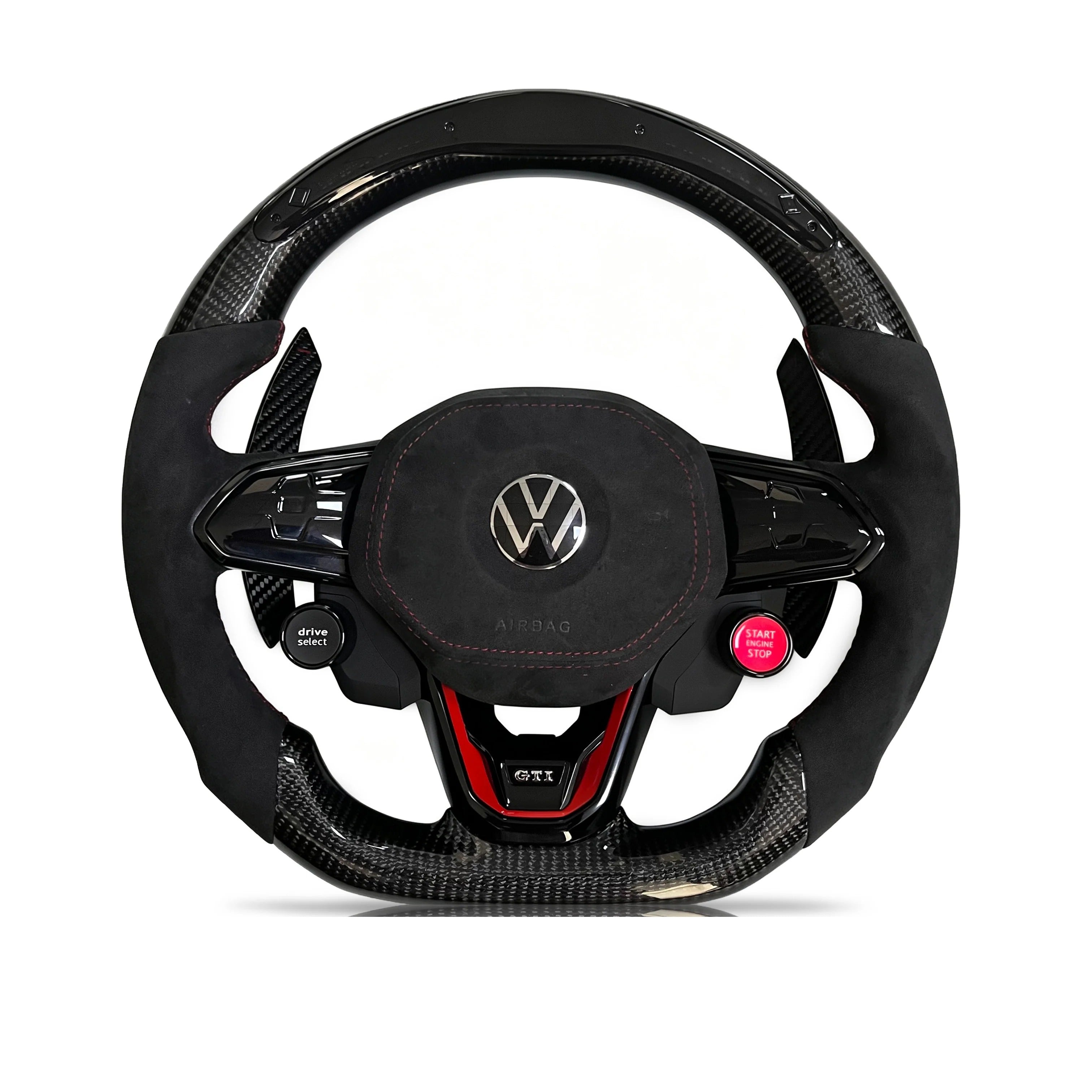 Steering wheel on a clean white background