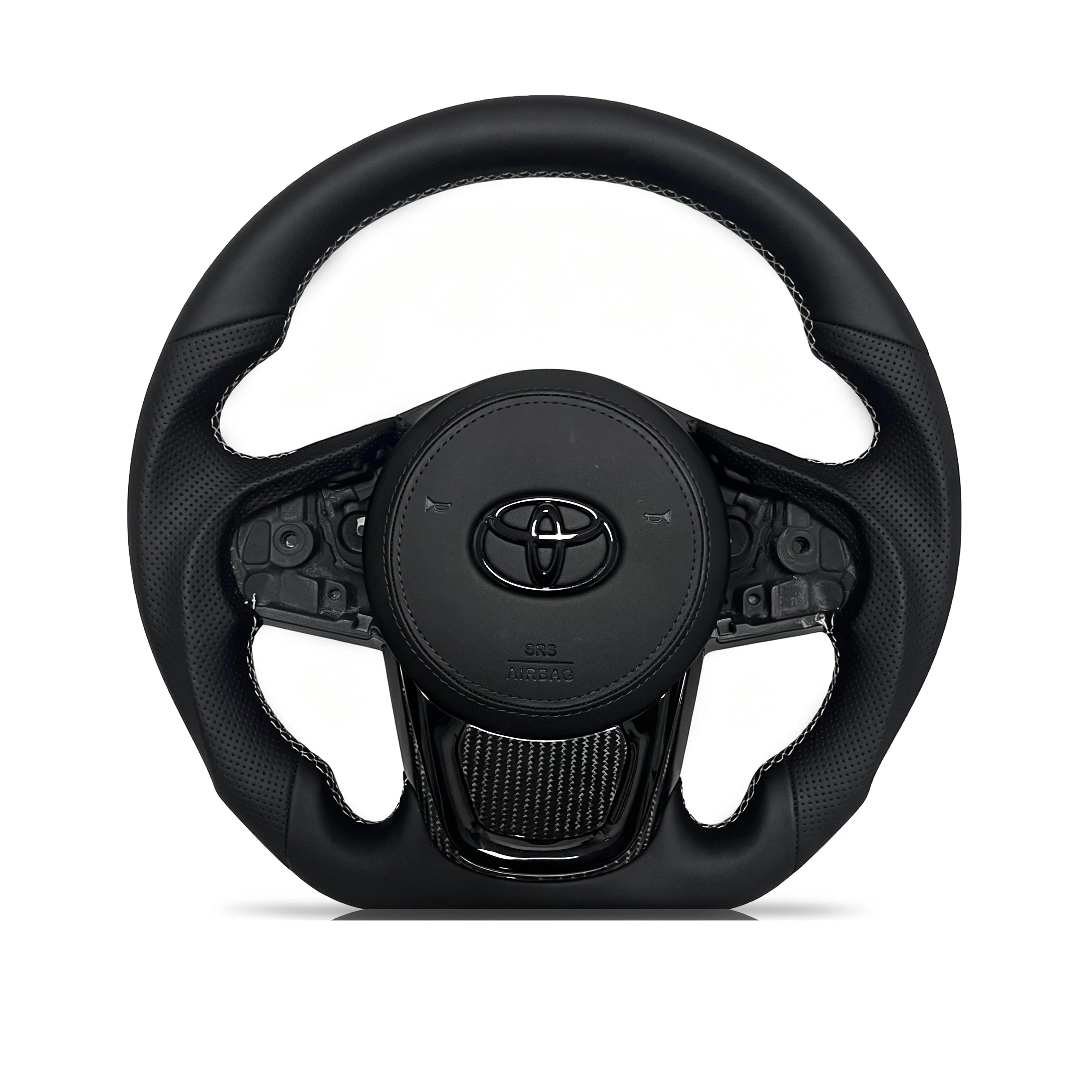 Steering wheel on a clean white background