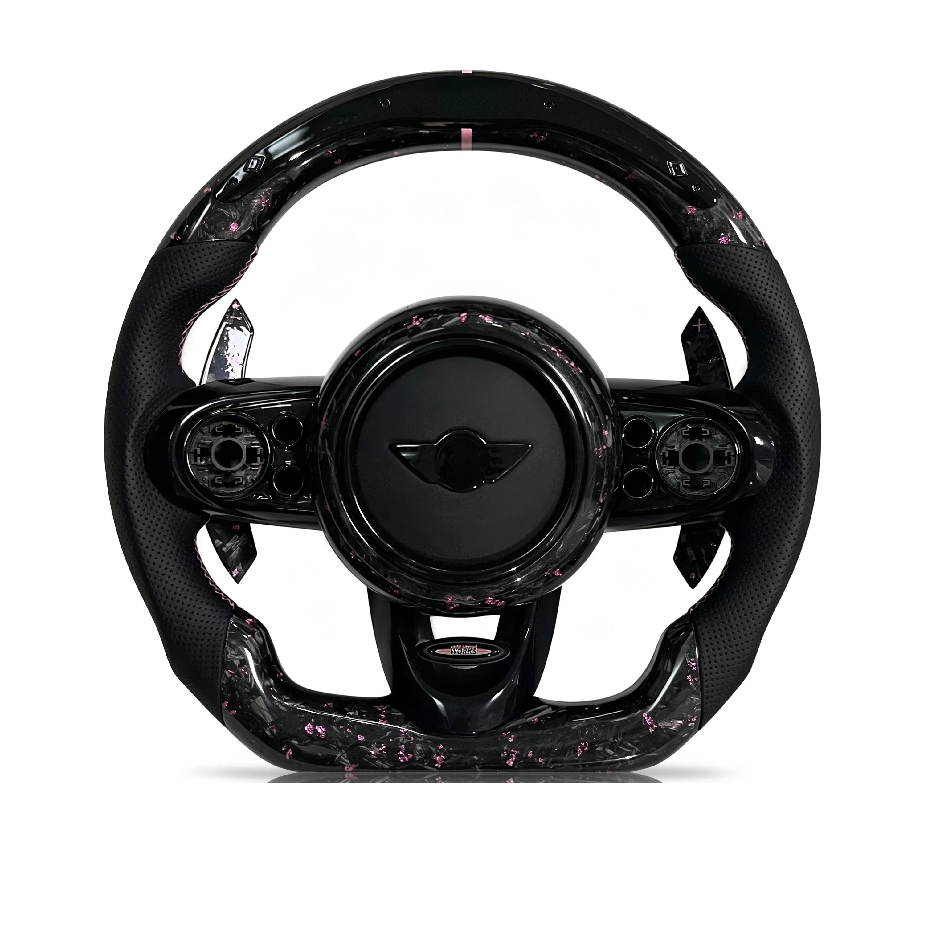Steering wheel on a clean white background