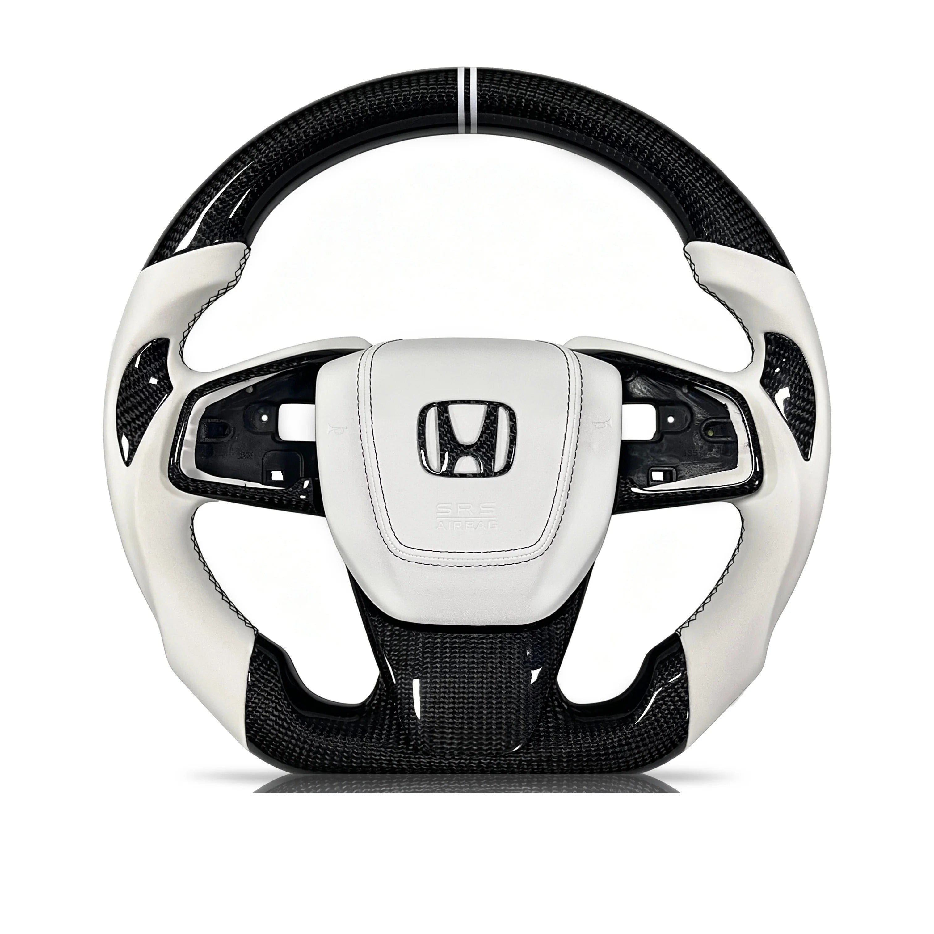 Steering wheel on a clean white background