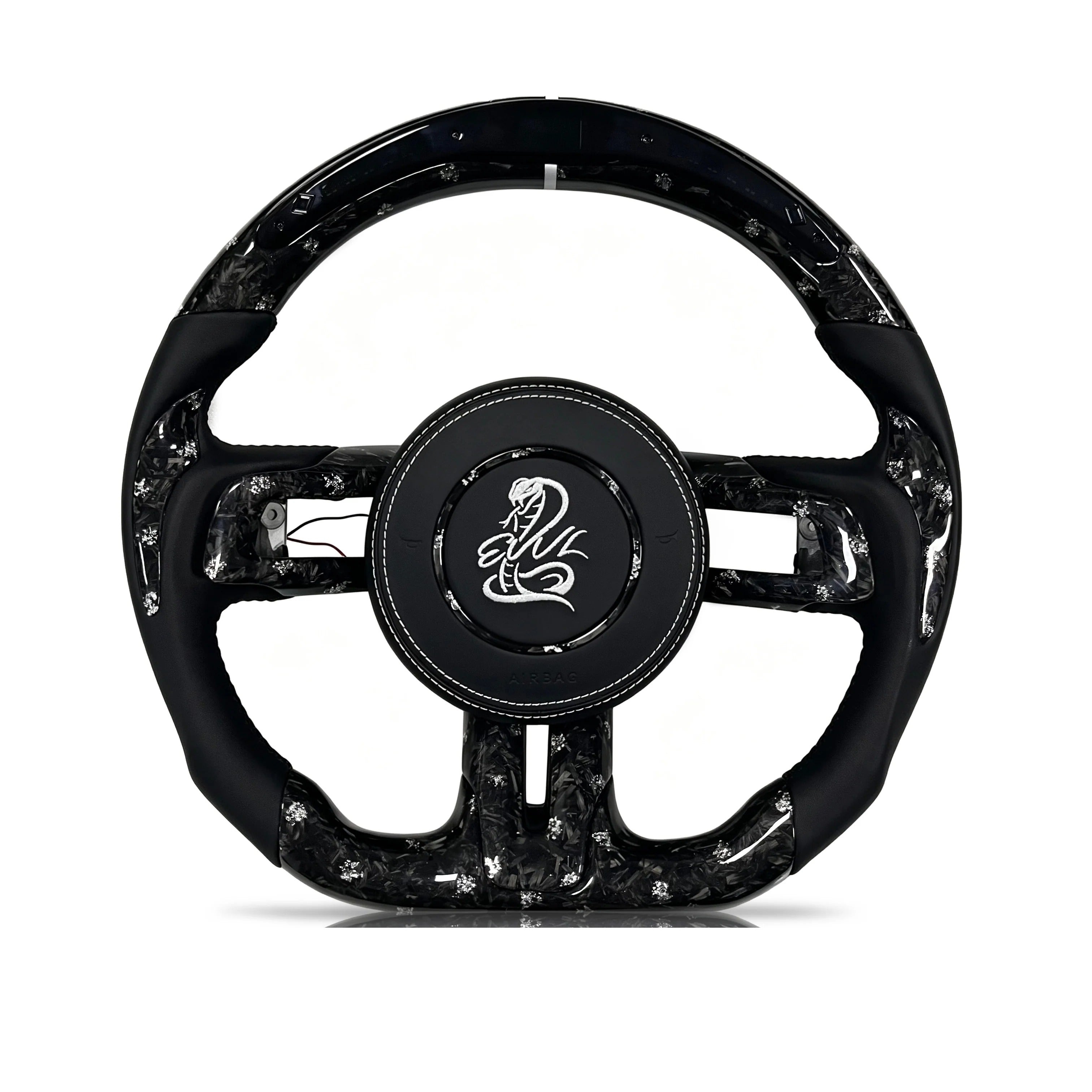 Steering wheel on a clean white background