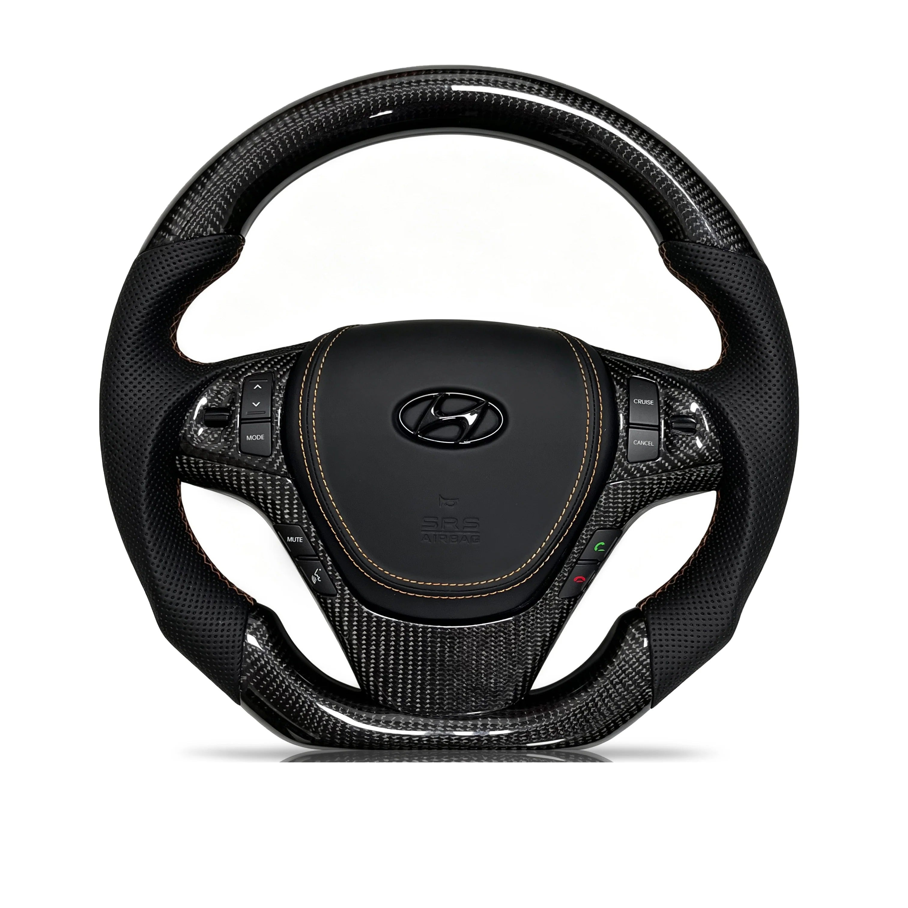 Steering wheel on a clean white background