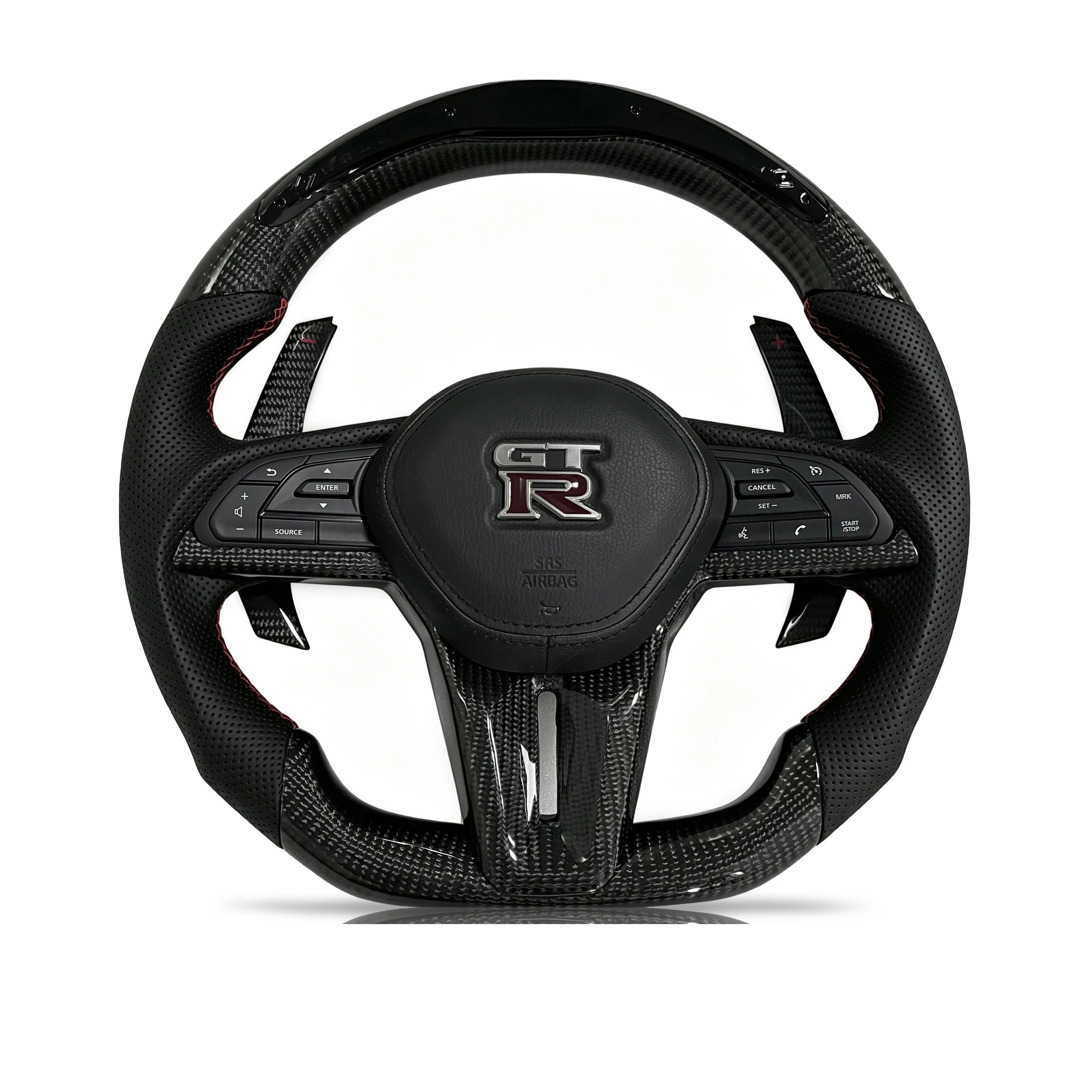 Steering wheel on a clean white background