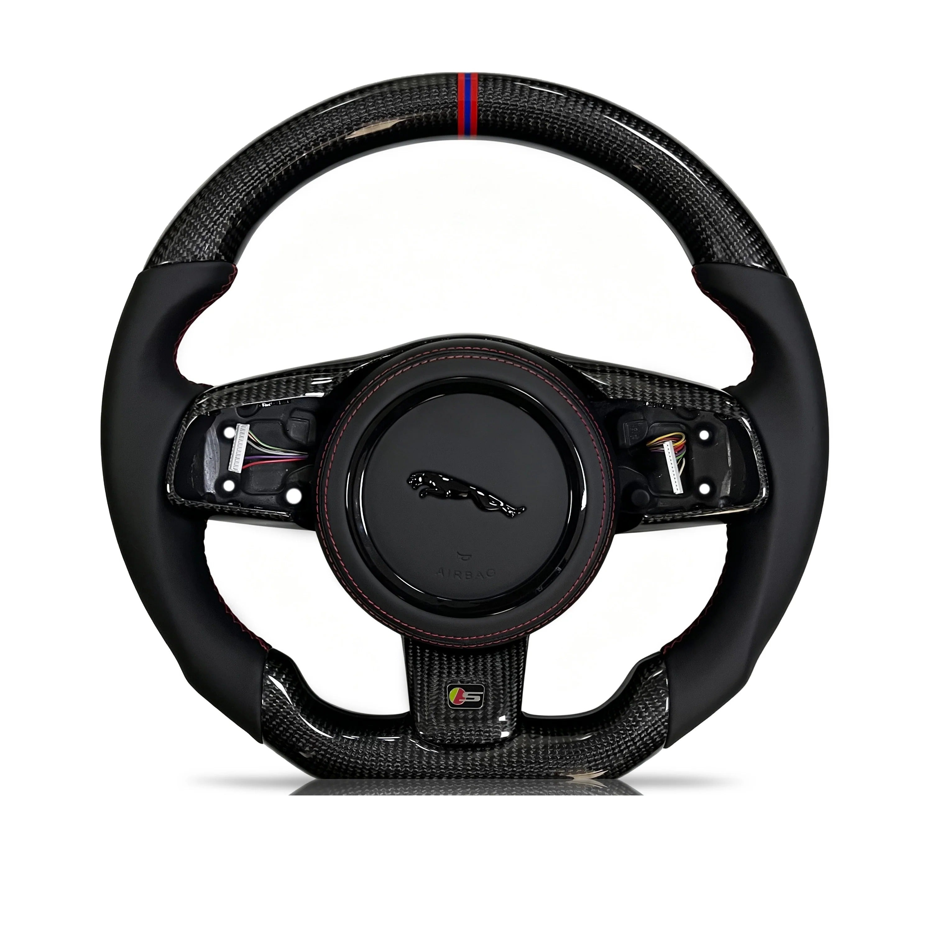 Steering wheel on a clean white background