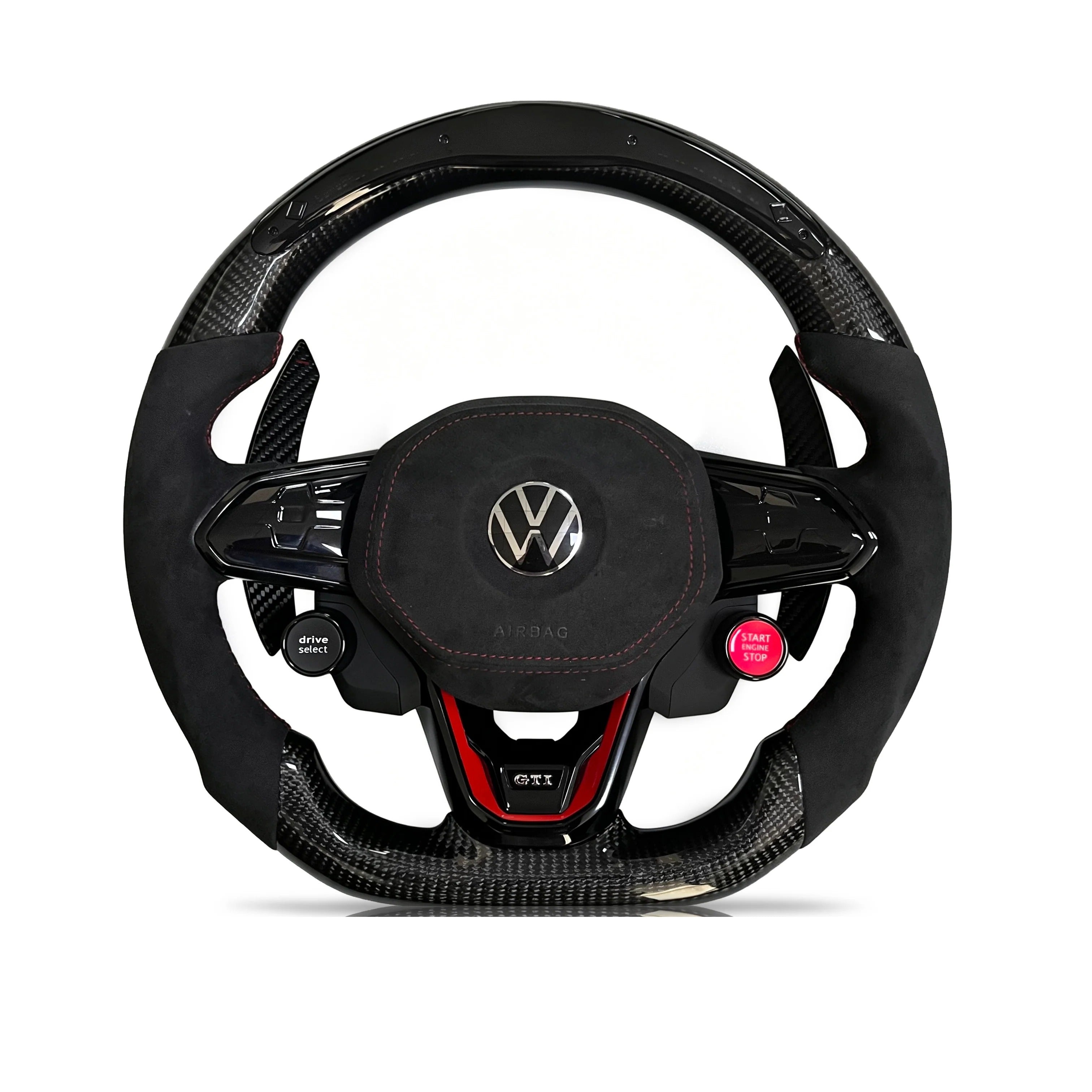 Steering wheel on a clean white background
