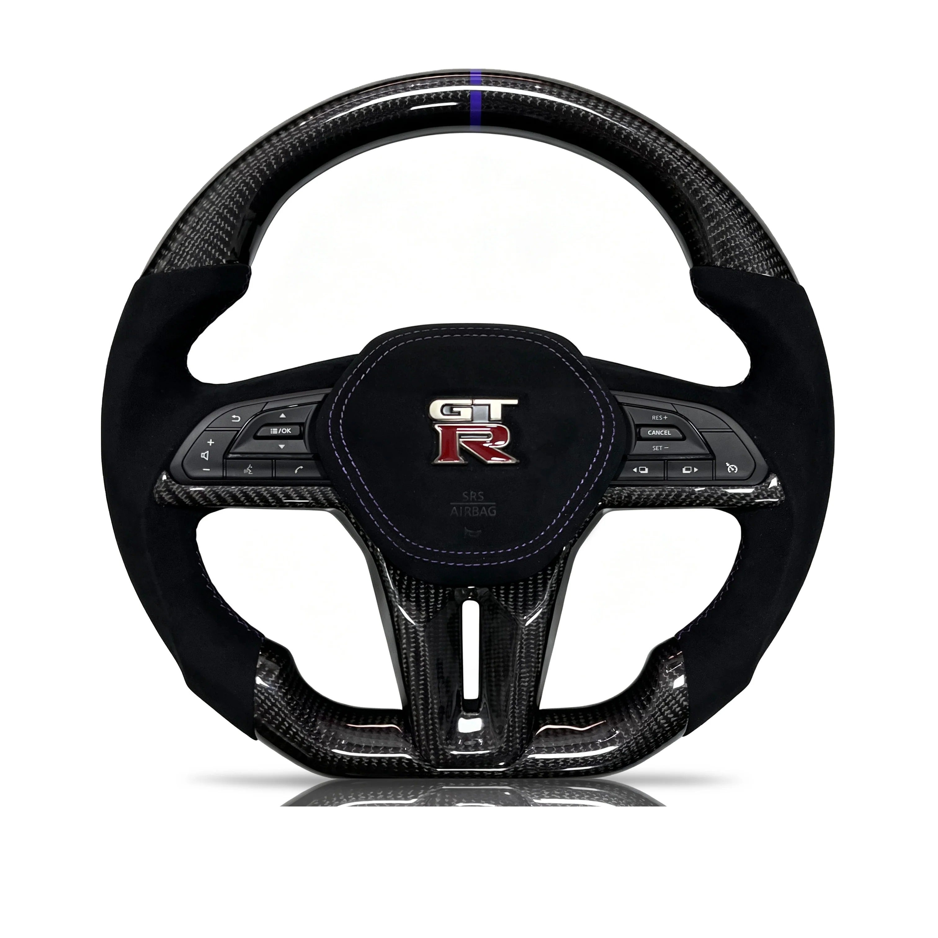 Steering wheel on a clean white background