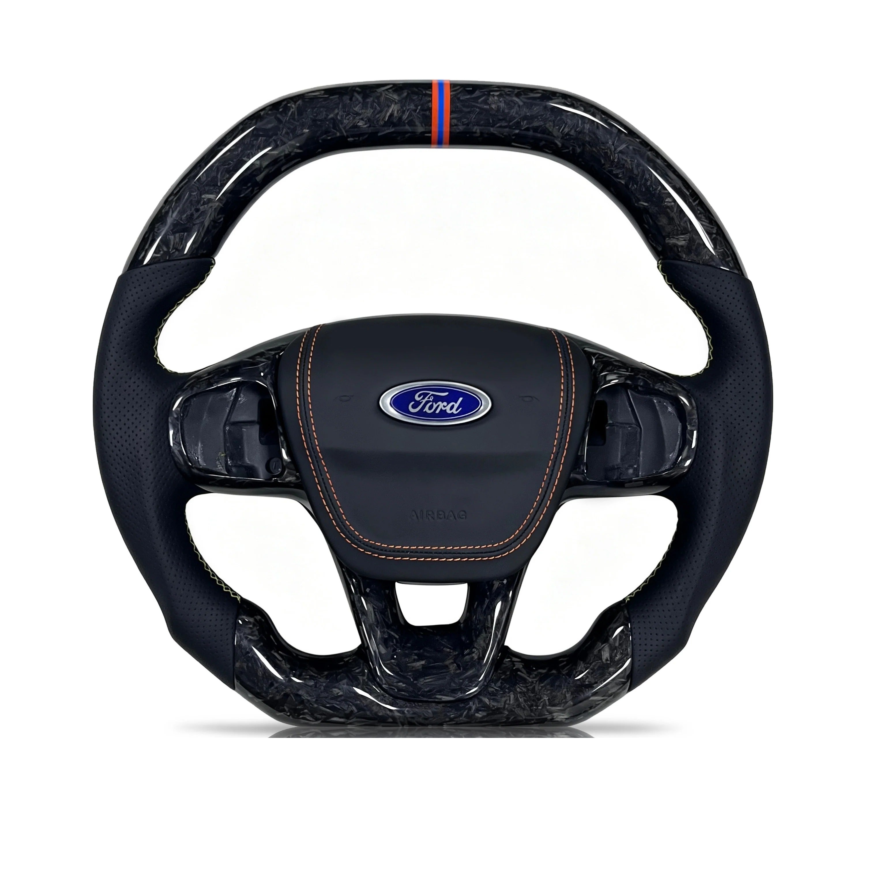 Steering wheel on a clean white background