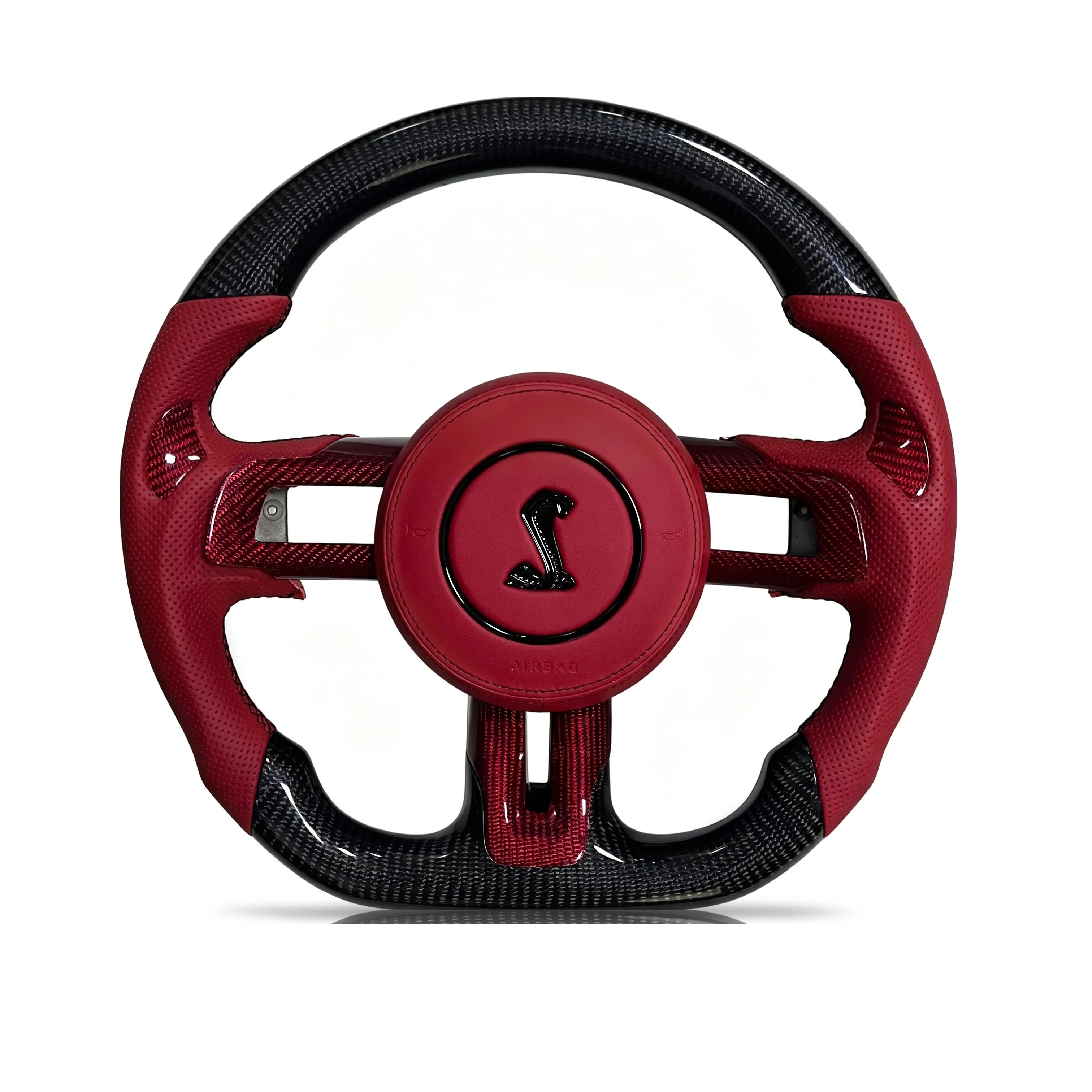 Steering wheel on a clean white background