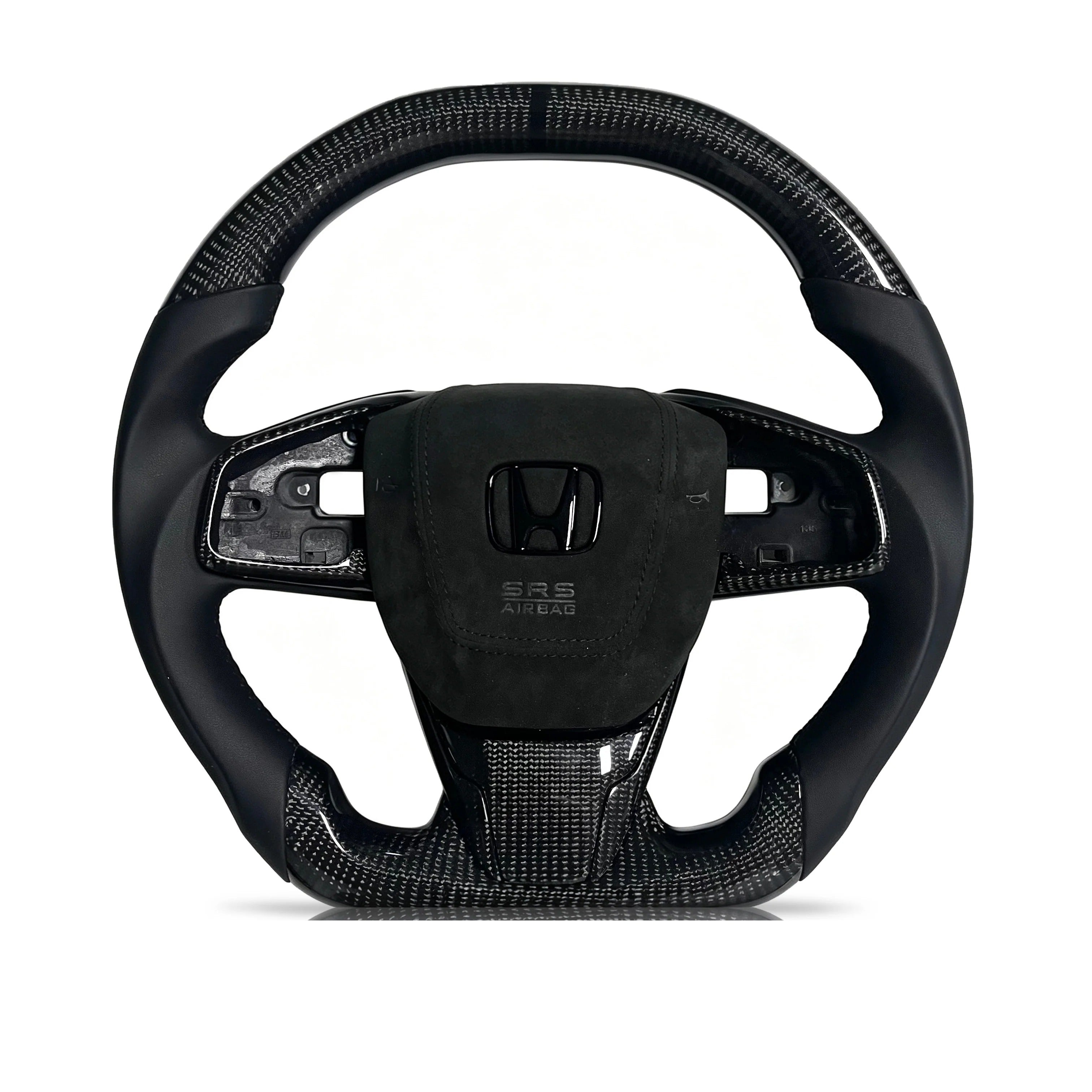 Steering wheel on a clean white background
