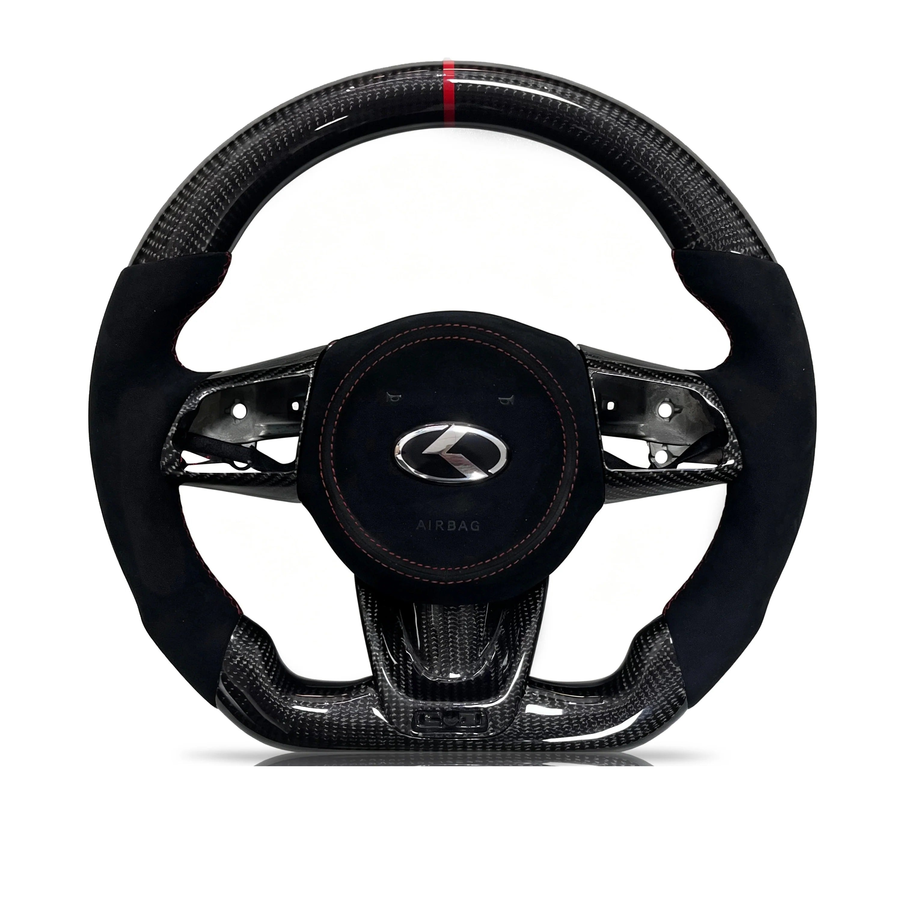 Steering wheel on a clean white background