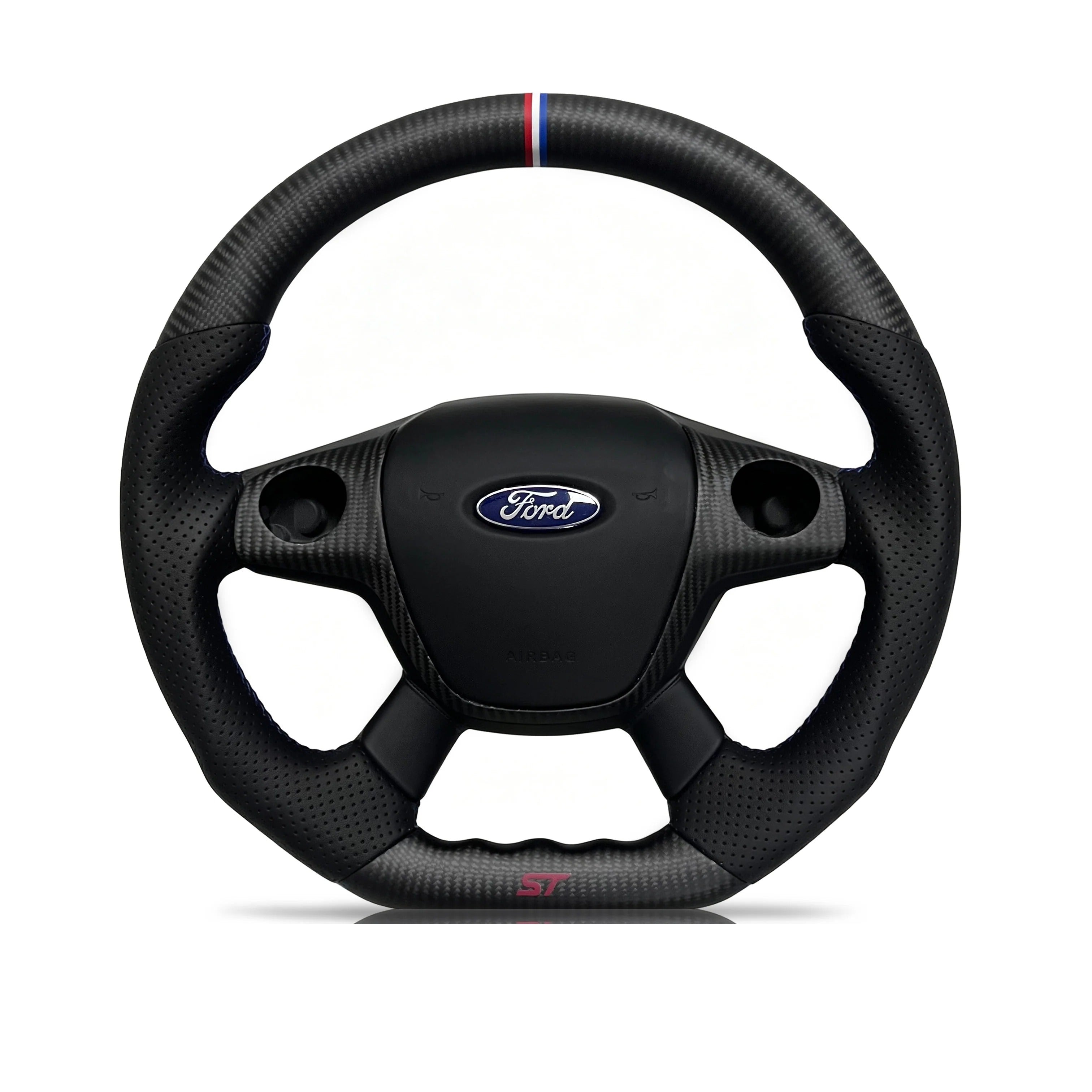 Steering wheel on a clean white background