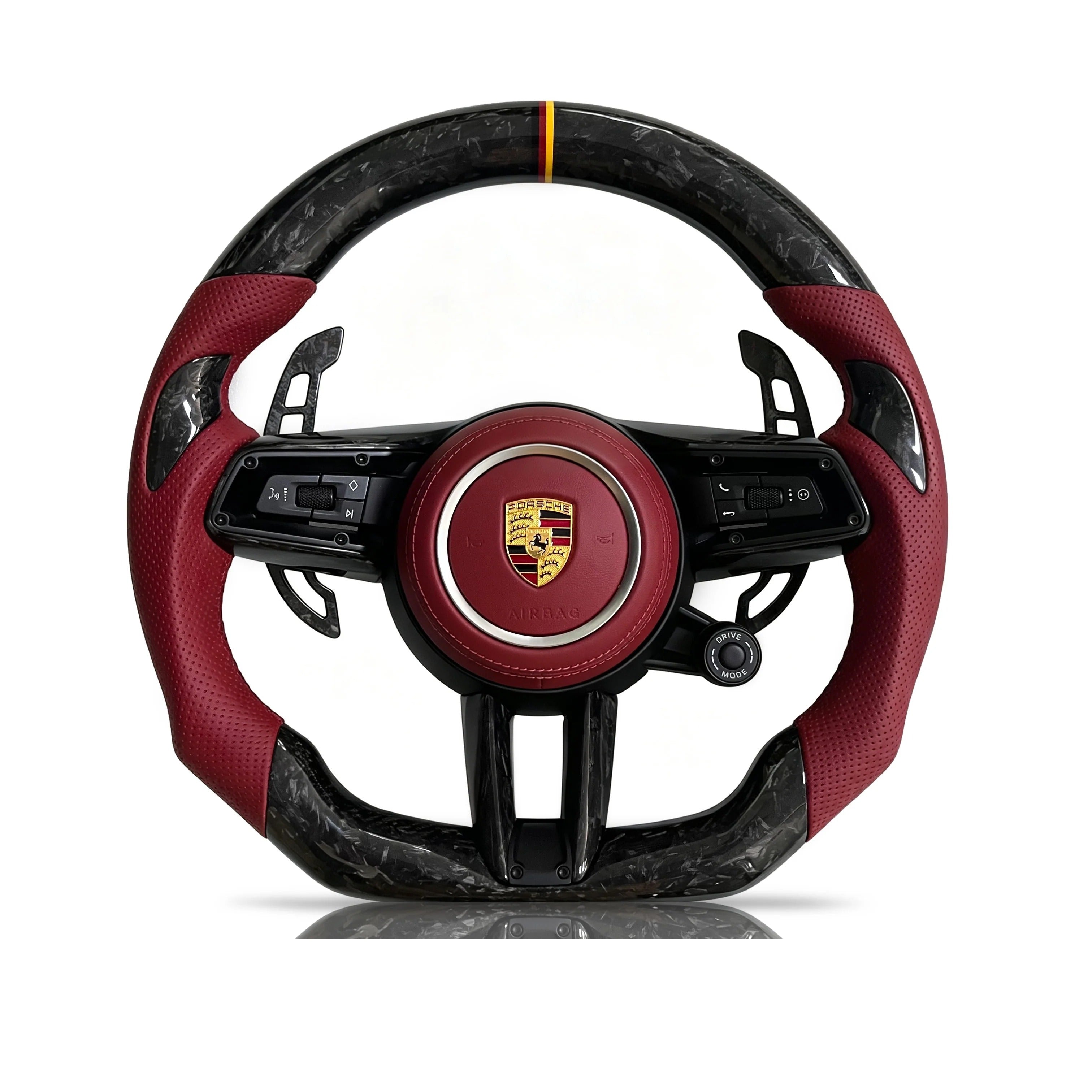 Steering wheel on a clean white background
