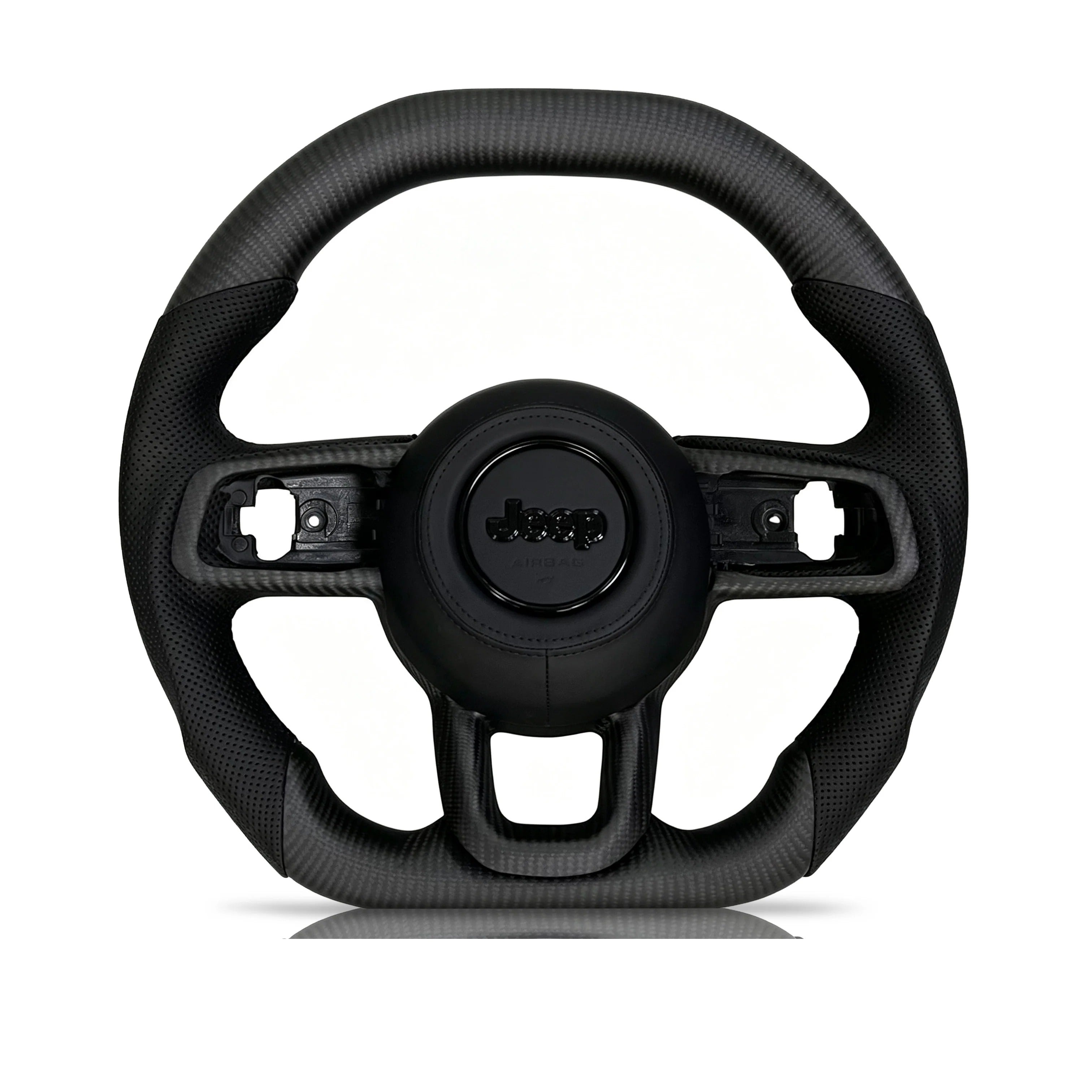 Steering wheel on a clean white background