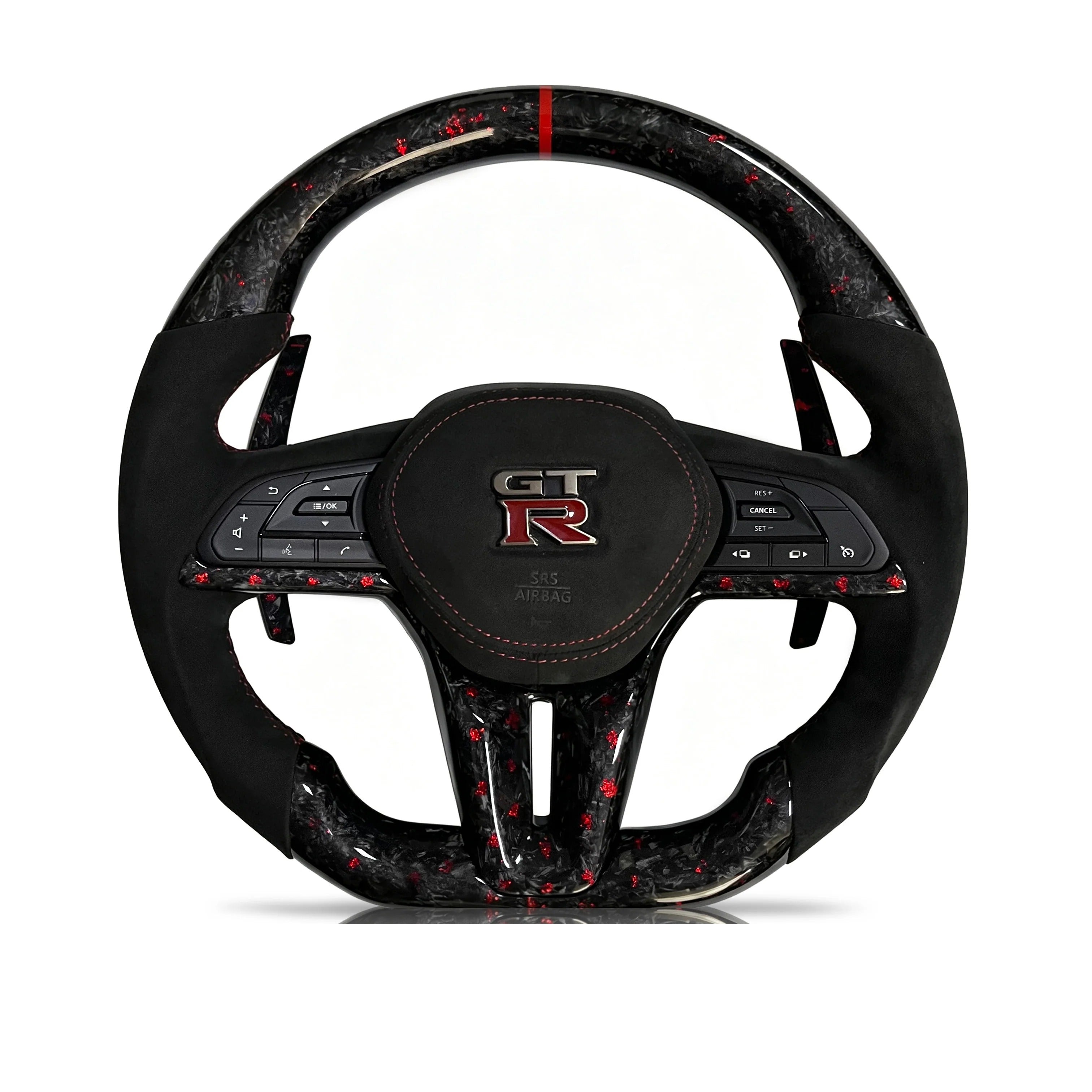 Steering wheel on a clean white background