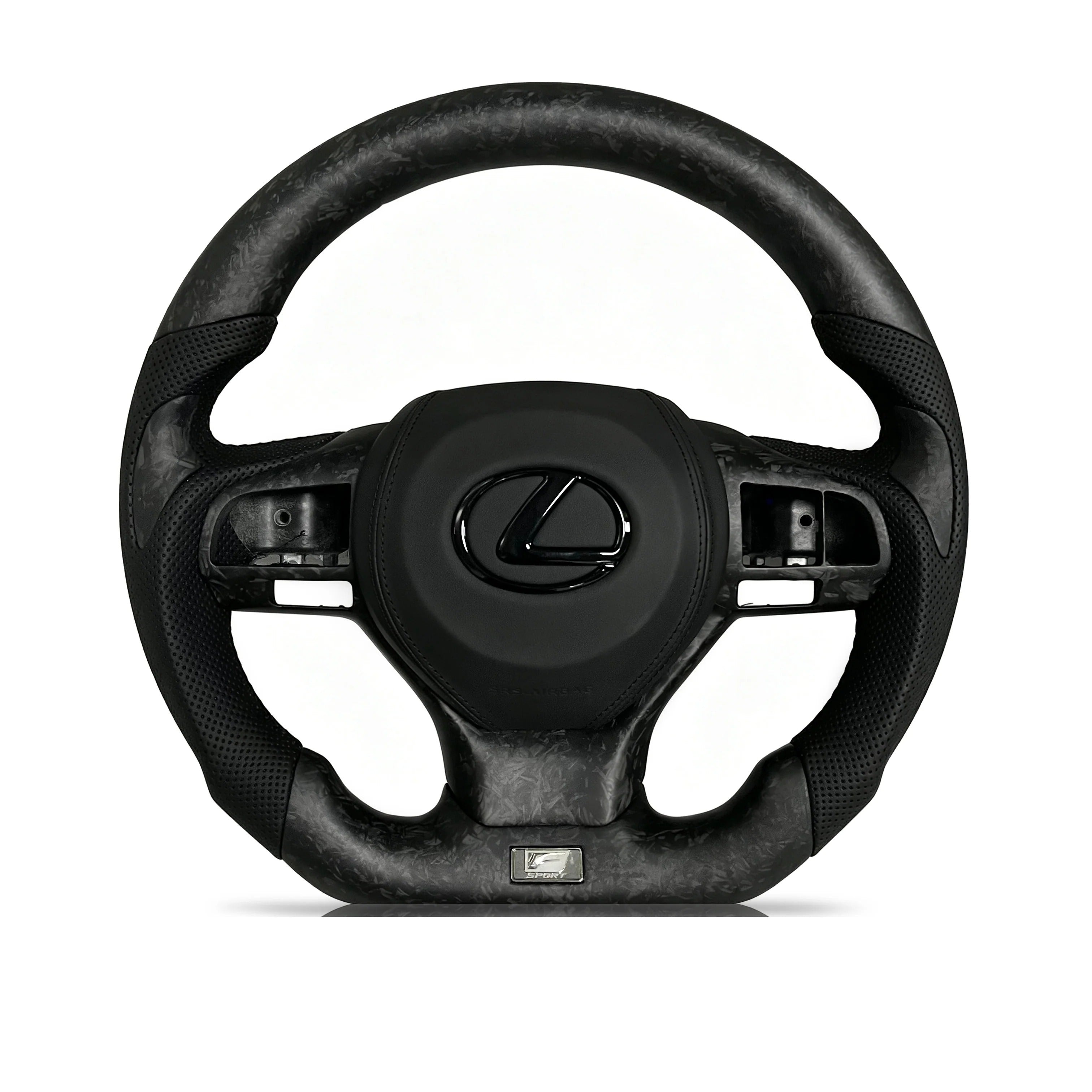 Steering wheel on a clean white background