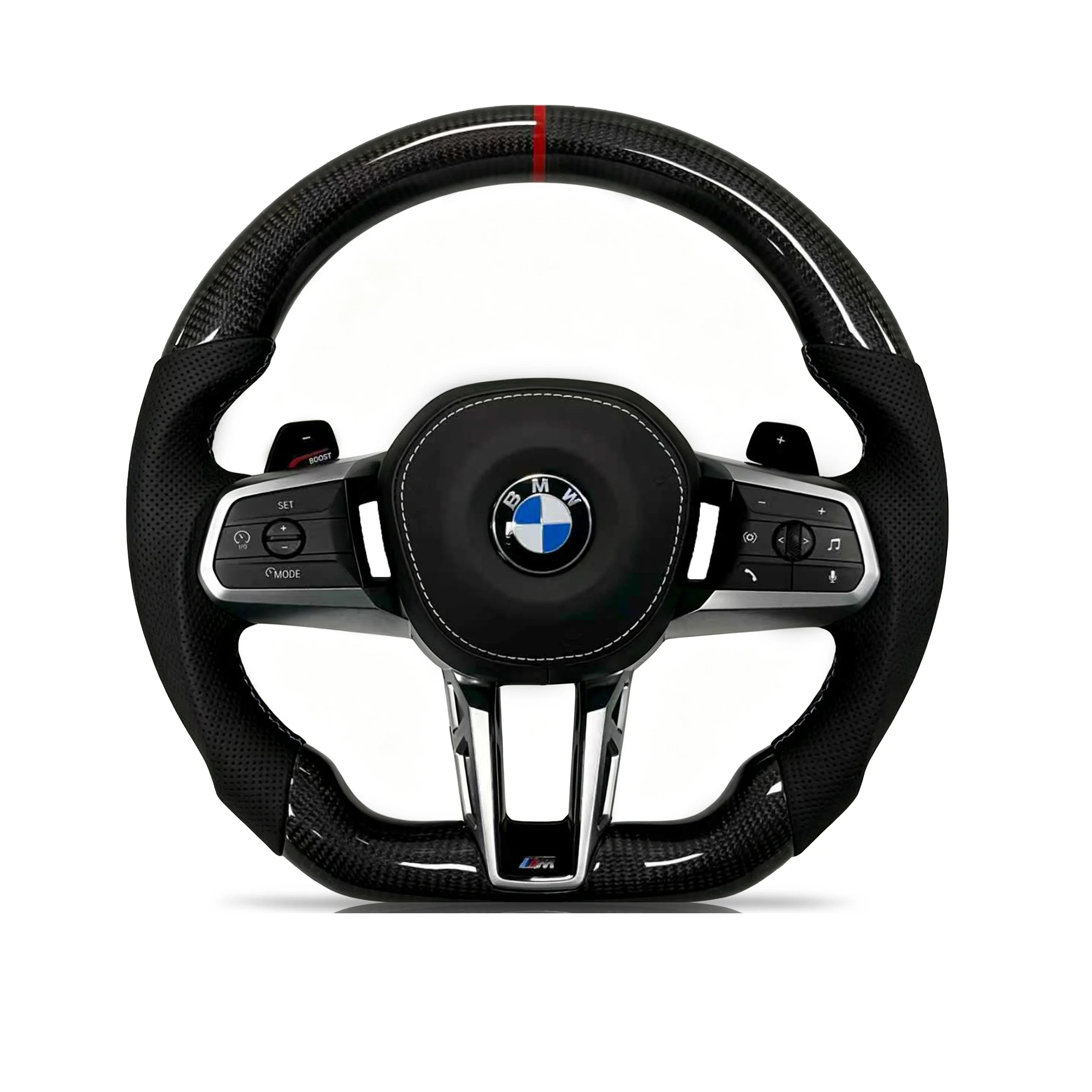Steering wheel on a clean white background