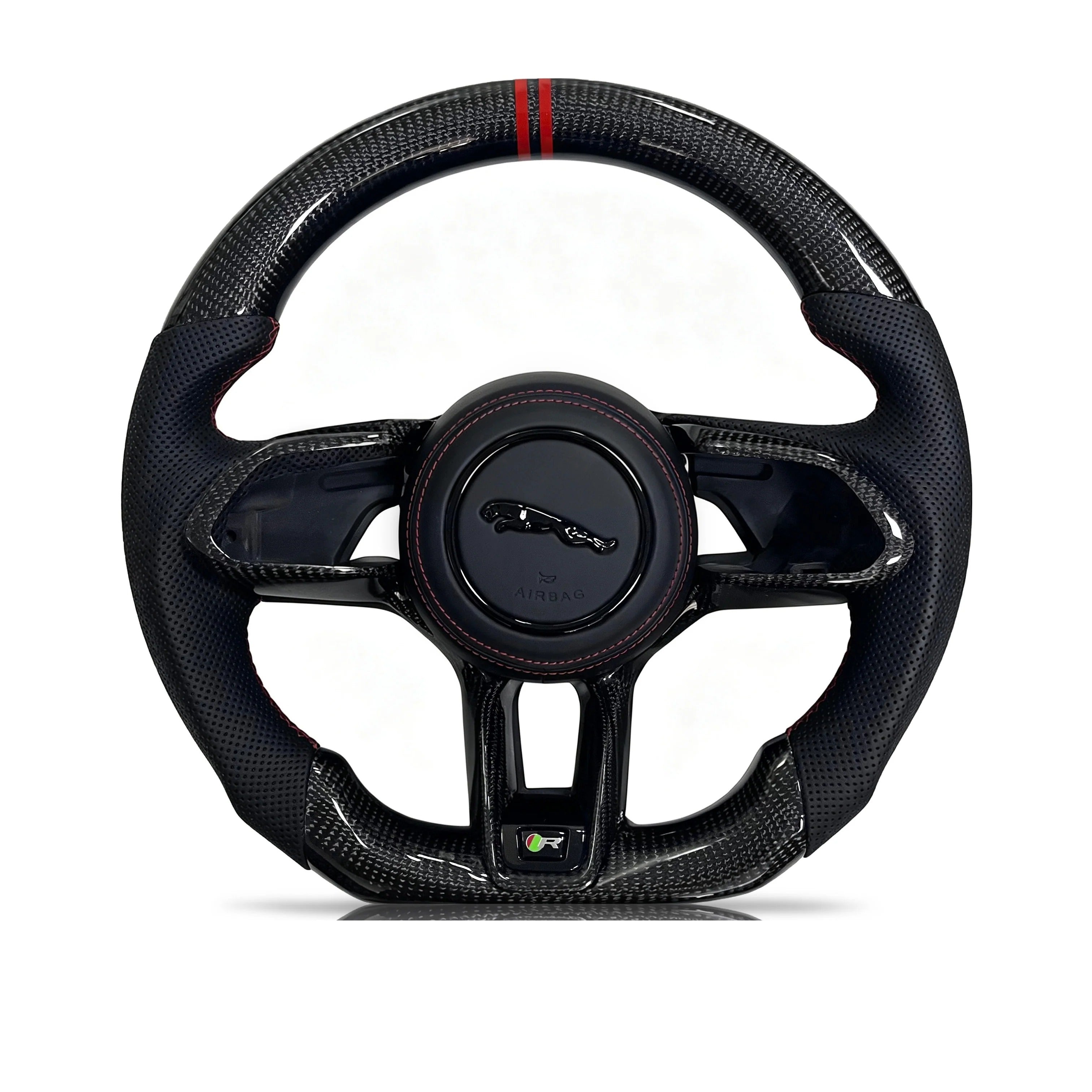 Steering wheel on a clean white background