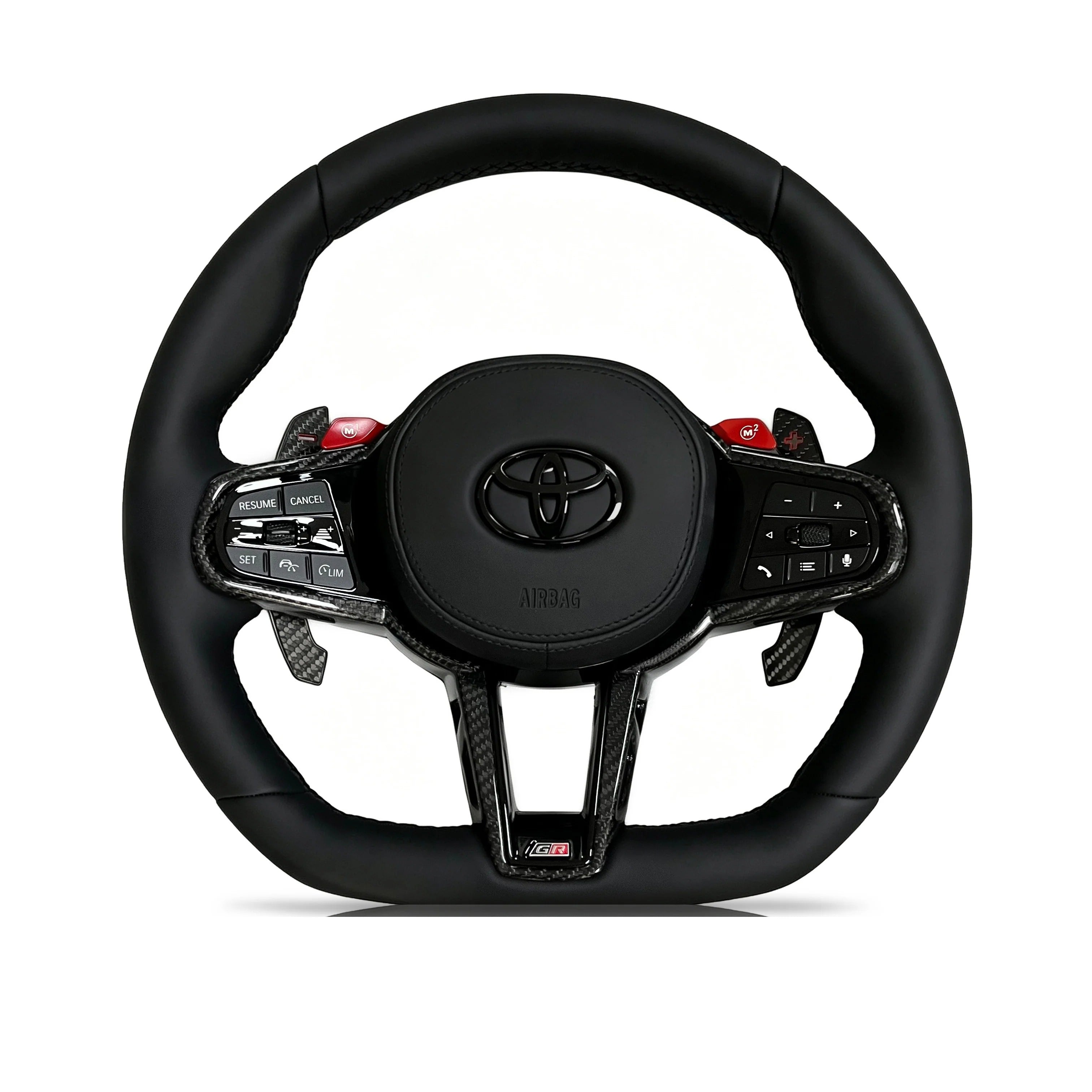 Steering wheel on a clean white background