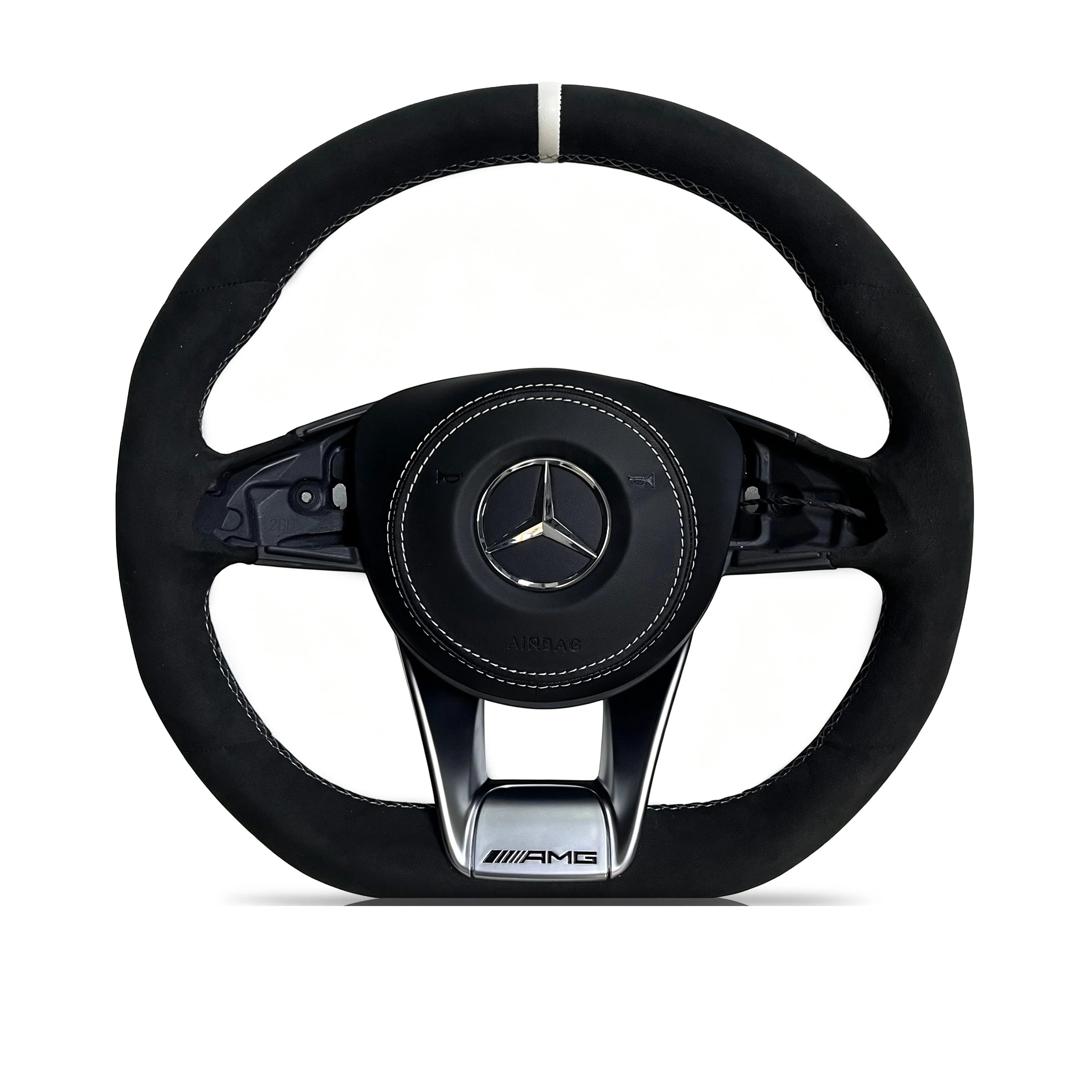 Steering wheel on a clean white background