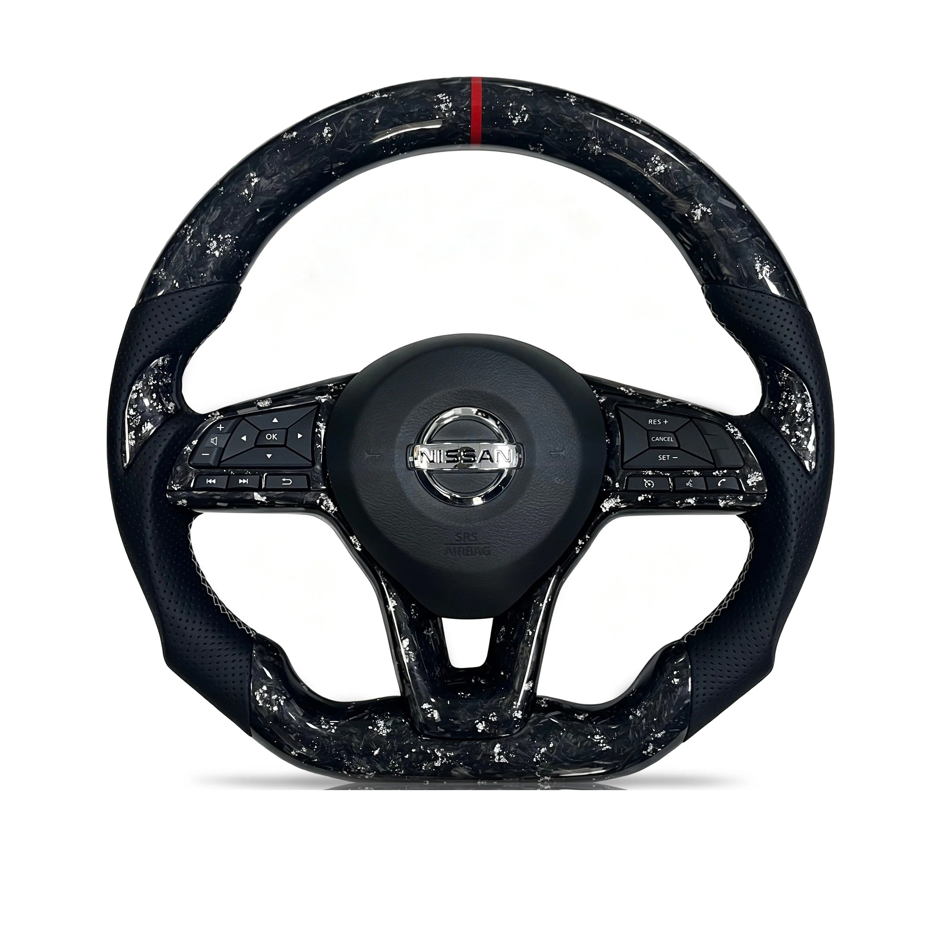 Steering wheel on a clean white background