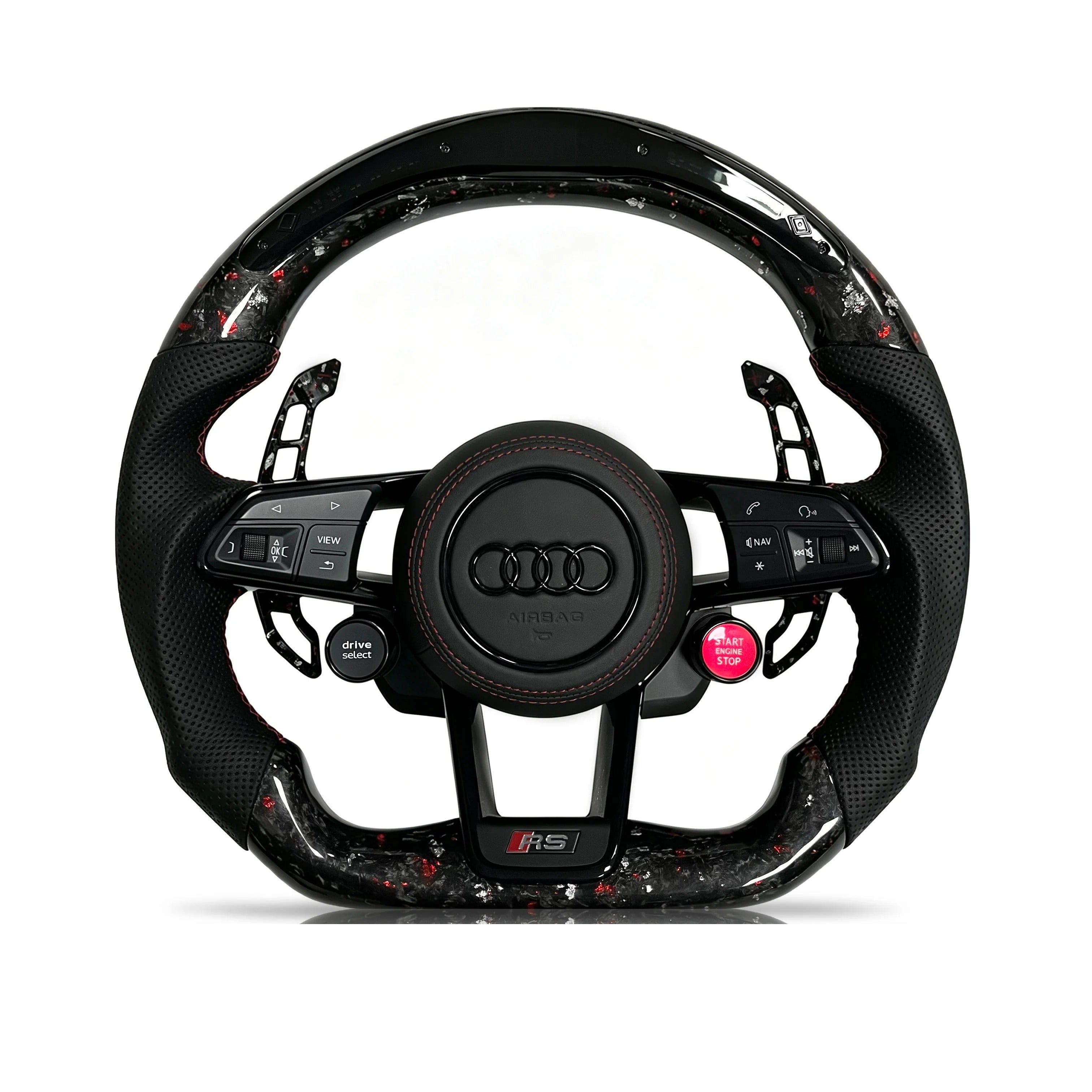 Steering wheel on a clean white background