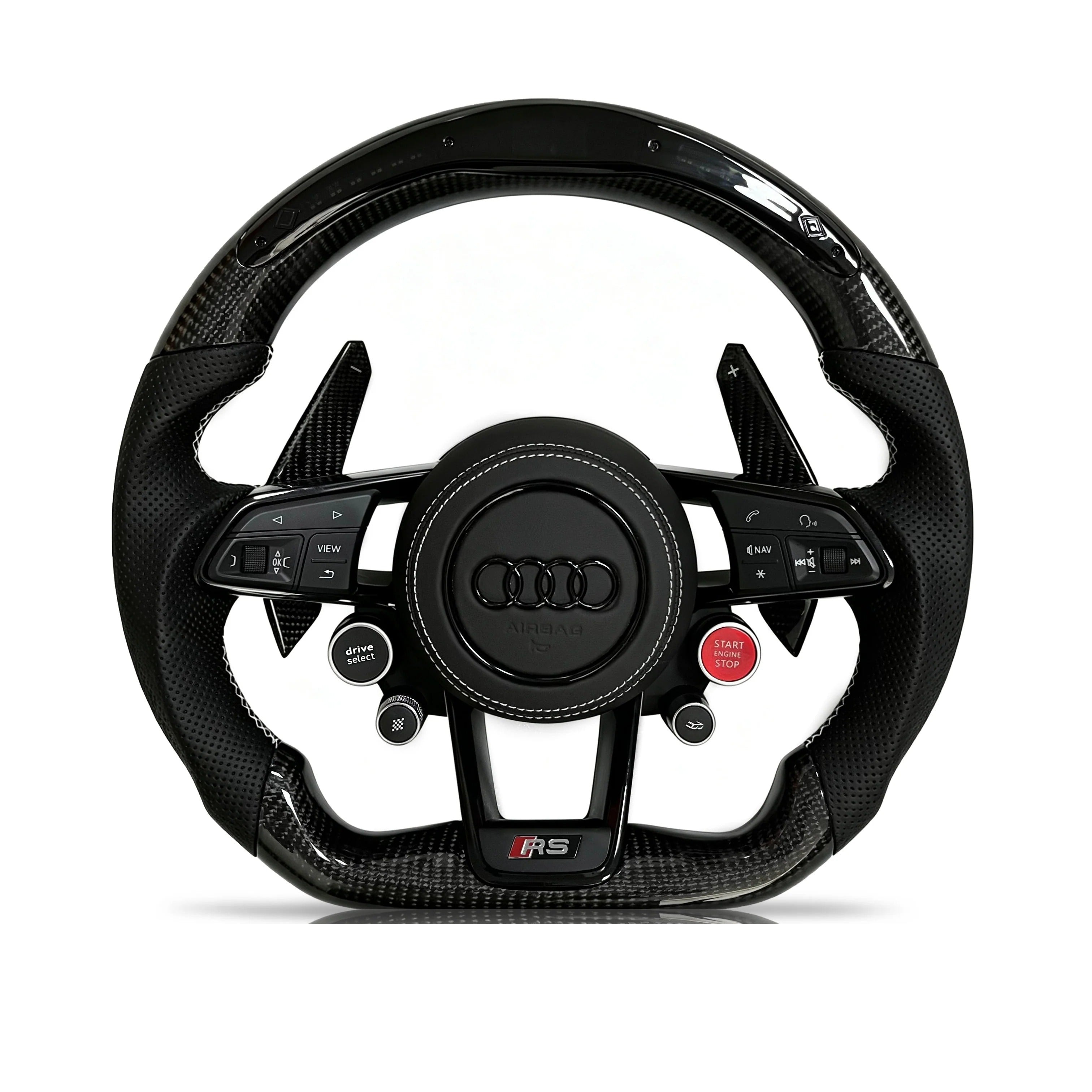 Steering wheel on a clean white background