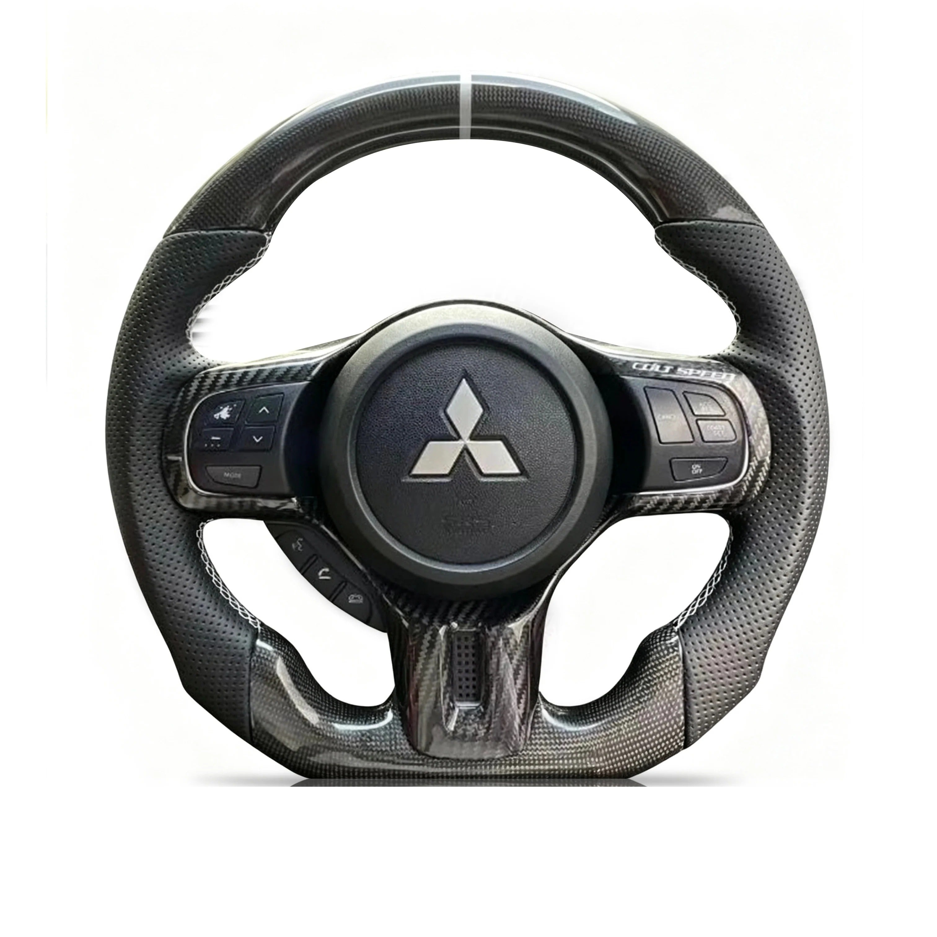Steering wheel on a clean white background